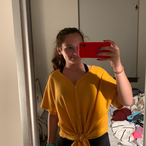 yellow tie-up top - Picture 2 of 2